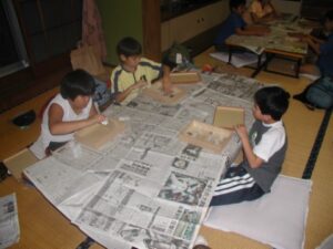 鉱物学習の様子
