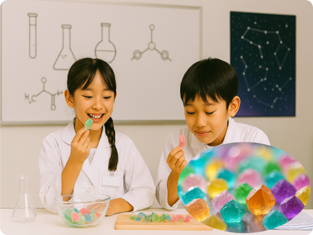 食べられる宝石？－琥珀(こはく)糖(とう)を科学しよう！