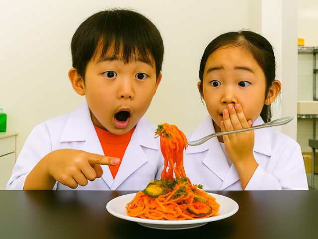 フォークが浮かぶ？スパゲッティナポリタン